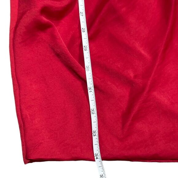 BCBGMAXAZRIA Red Iselin Midi Drape Dress Size Small - Picture 10 of 13